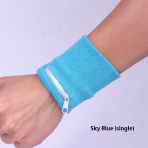 Zipped wrist sweatband