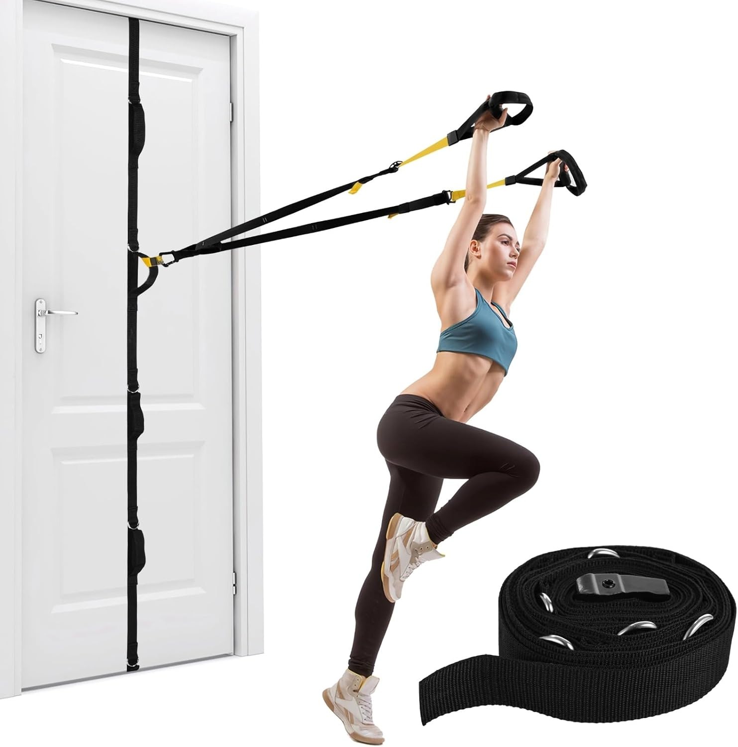 Multi-point door anchor strap