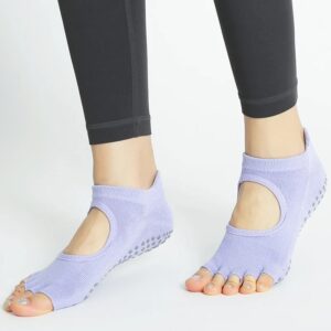 Five-toe backless Pilates socks